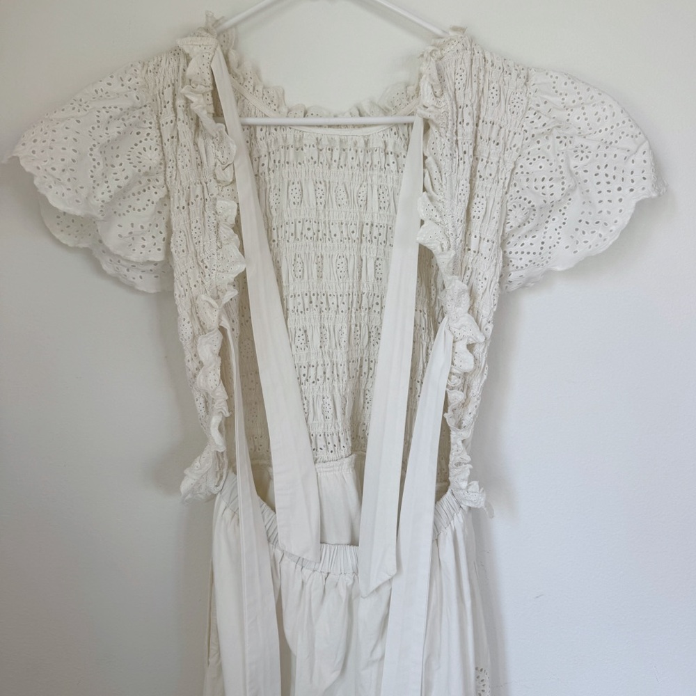 Sea New York White Eyelet Midi Dress with Back Tie - Picture 6 of 9
